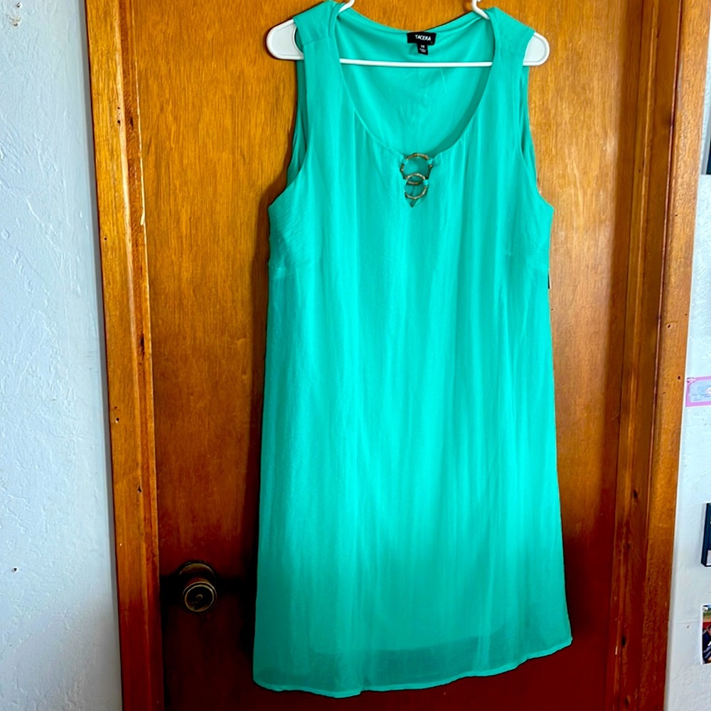 2X Aqua Flowy MIDI Dress